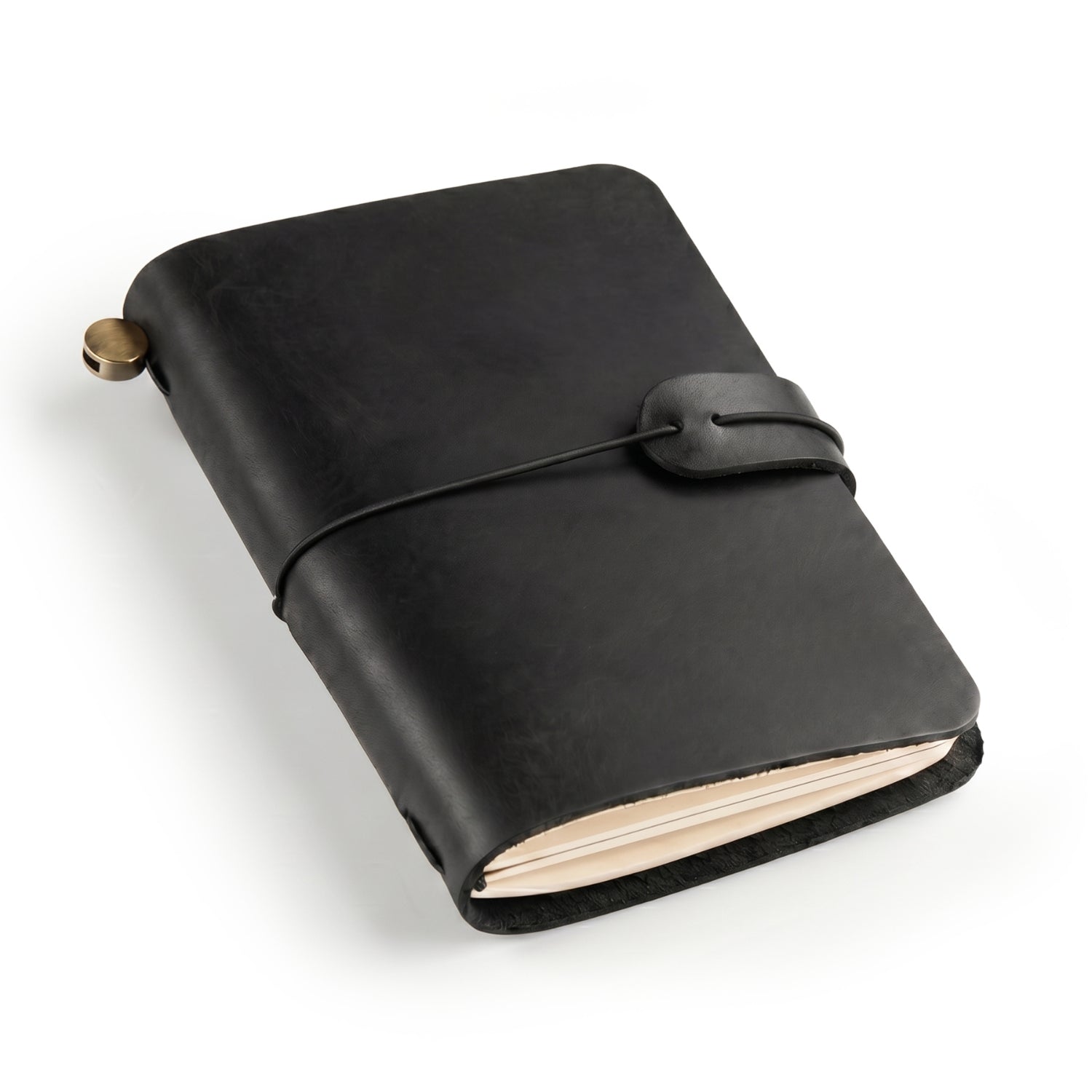 Antony Olivier Pocket Journal – Refillable Leather Notebook (Black)