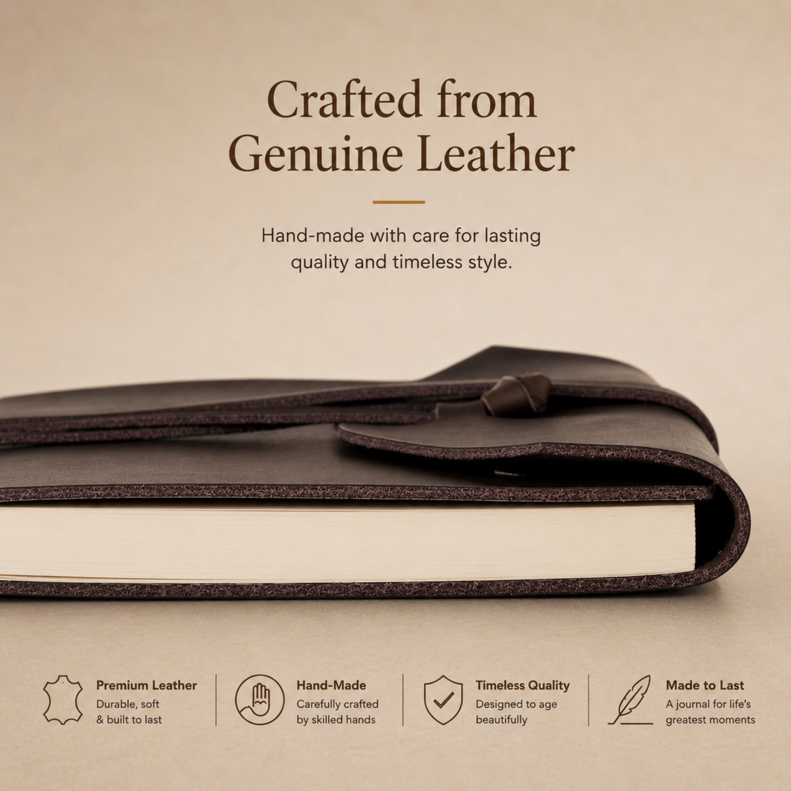 Leather Journal – Fixed-Page A6 Notebook