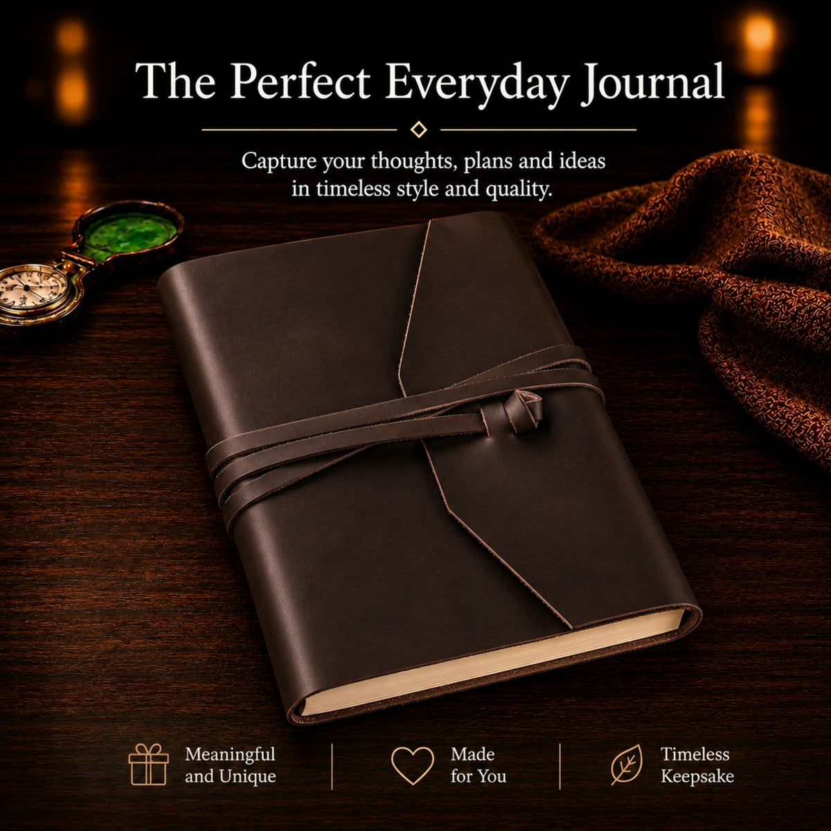 Leather Journal – Fixed-Page A6 Notebook