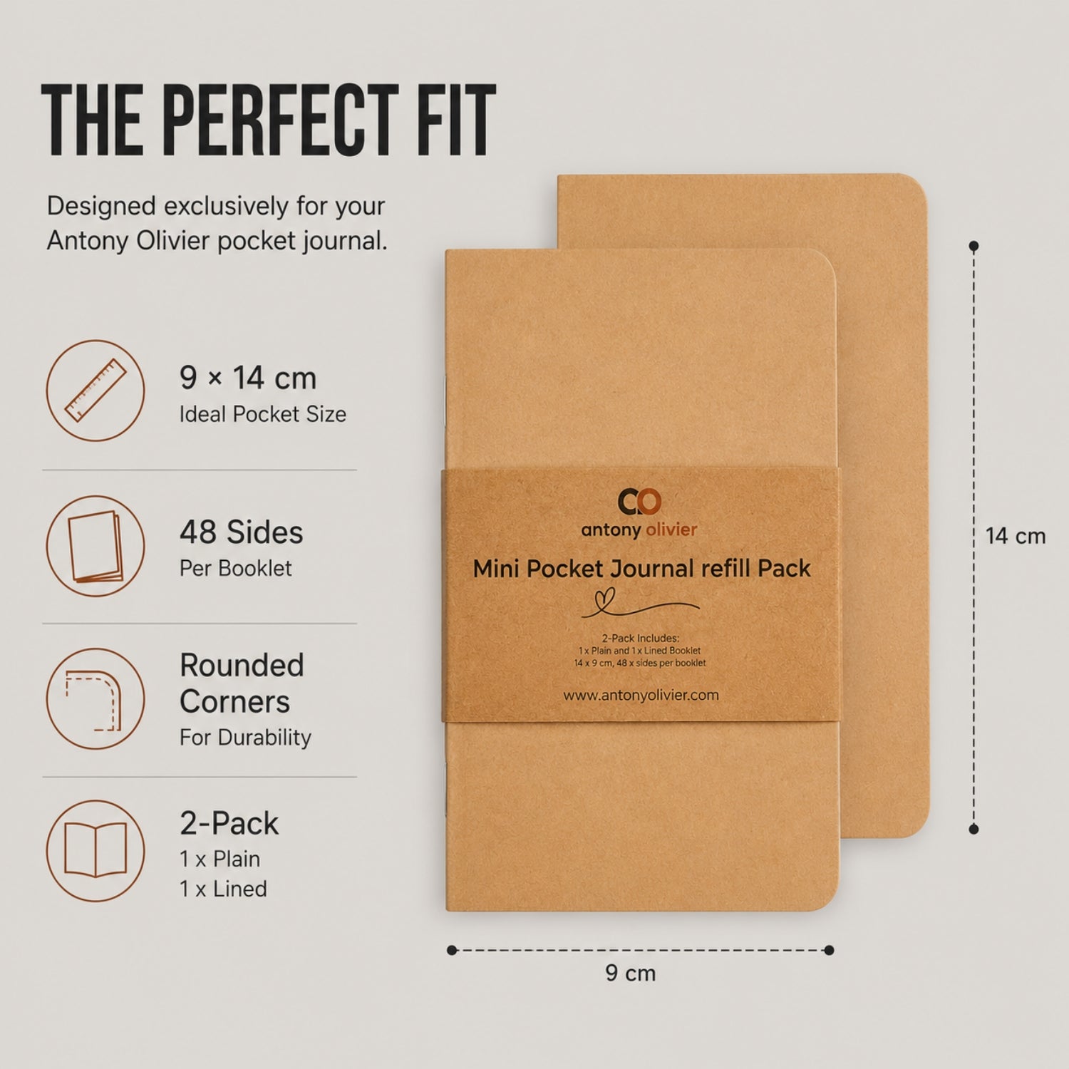 Pocket Journal Refill Inserts – Replacement Notebook Refills