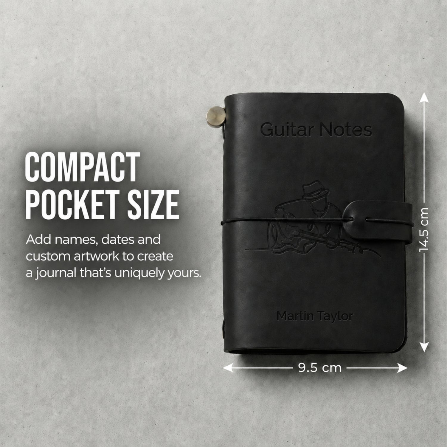 Personalised Leather Pocket Journal – Refillable Mini Notebook