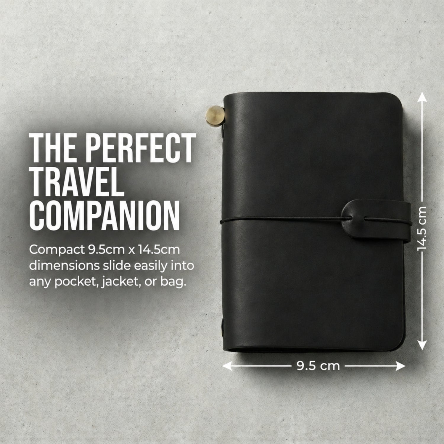 Pocket Journal – Refillable Leather Notebook (Black)