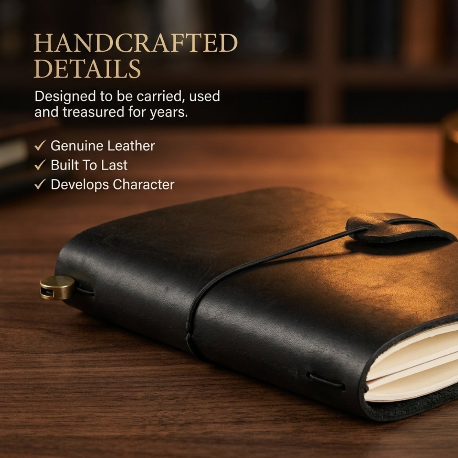 Pocket Journal – Refillable Leather Notebook (Black)