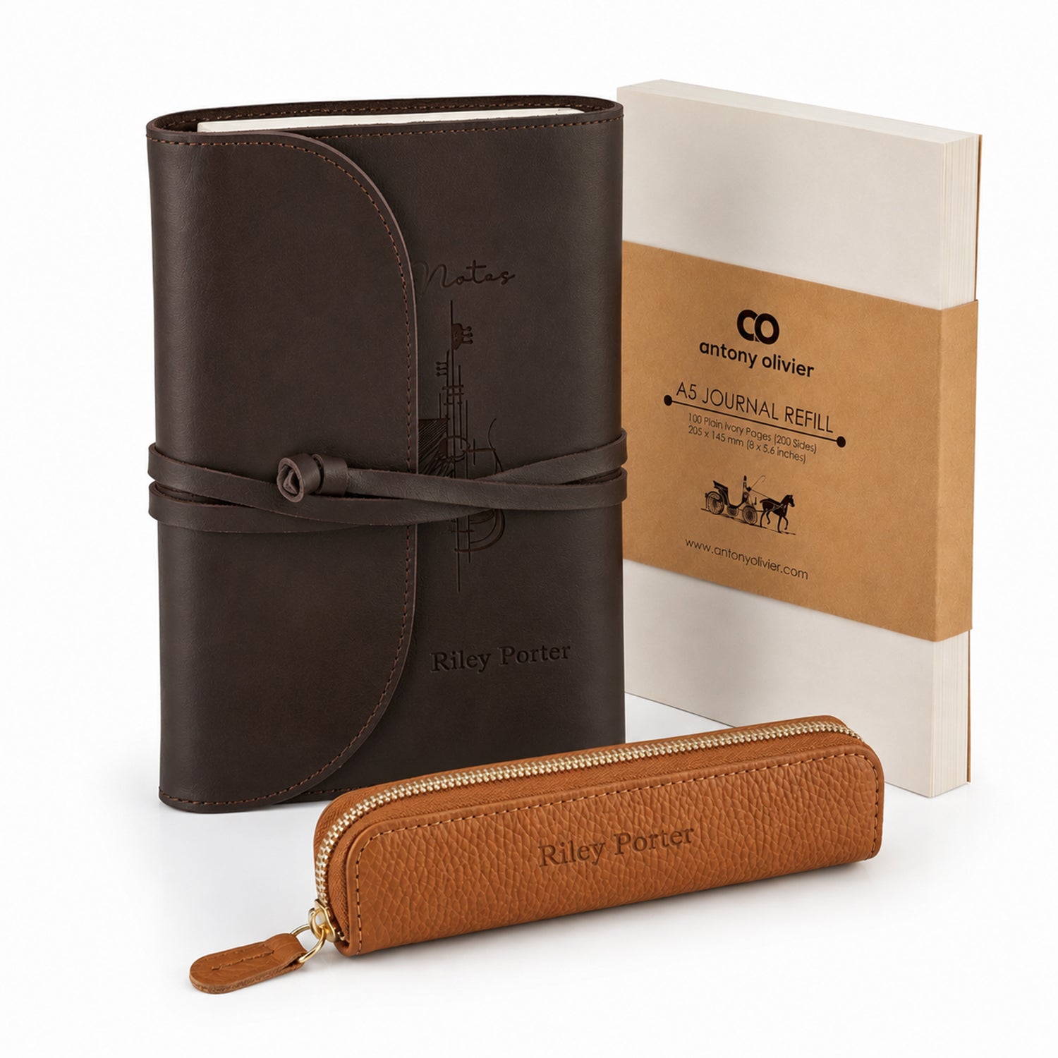 Antony Olivier Personalised Gift Bundle – Leather Journal Set