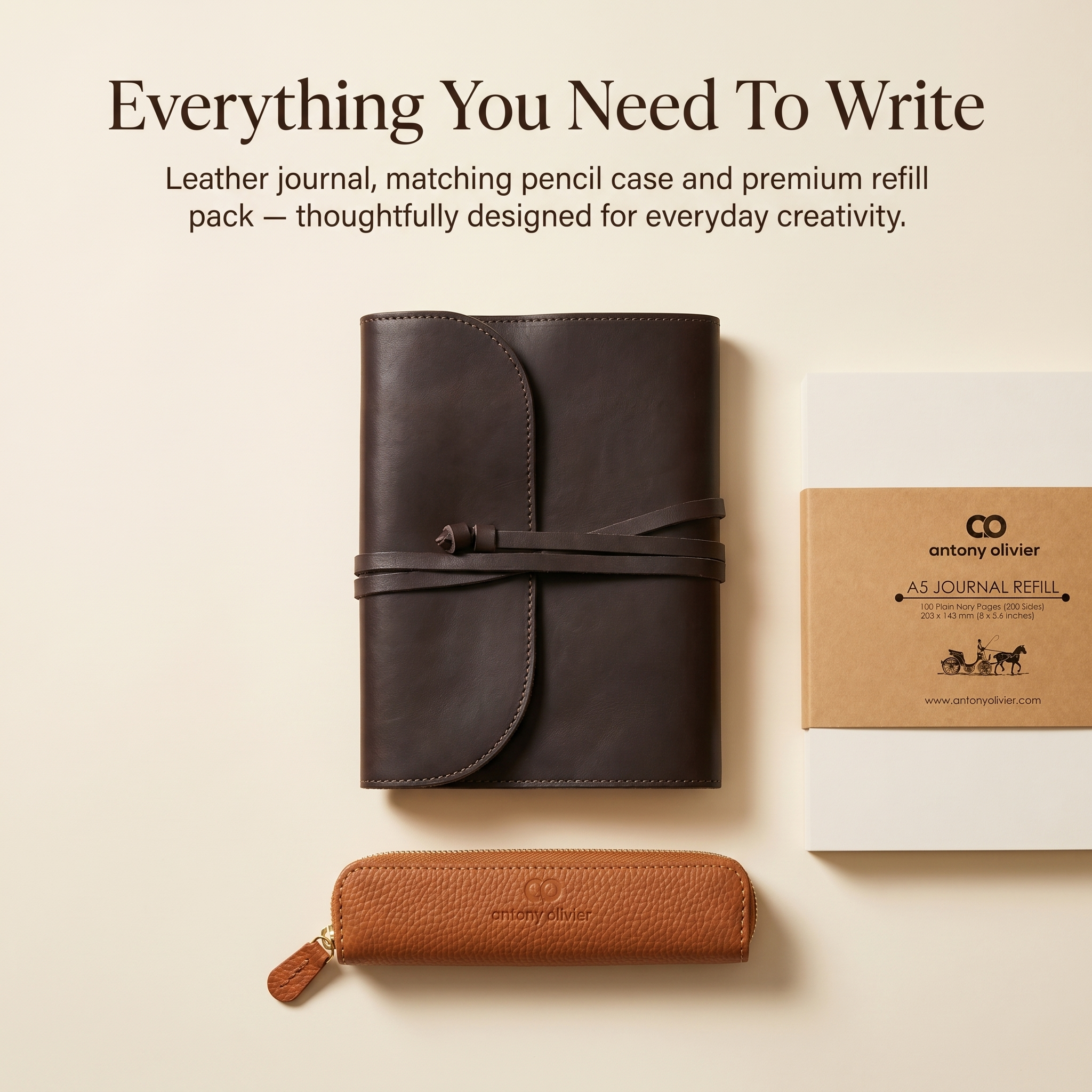 Antony Olivier Personalised Gift Bundle – Leather Journal Set