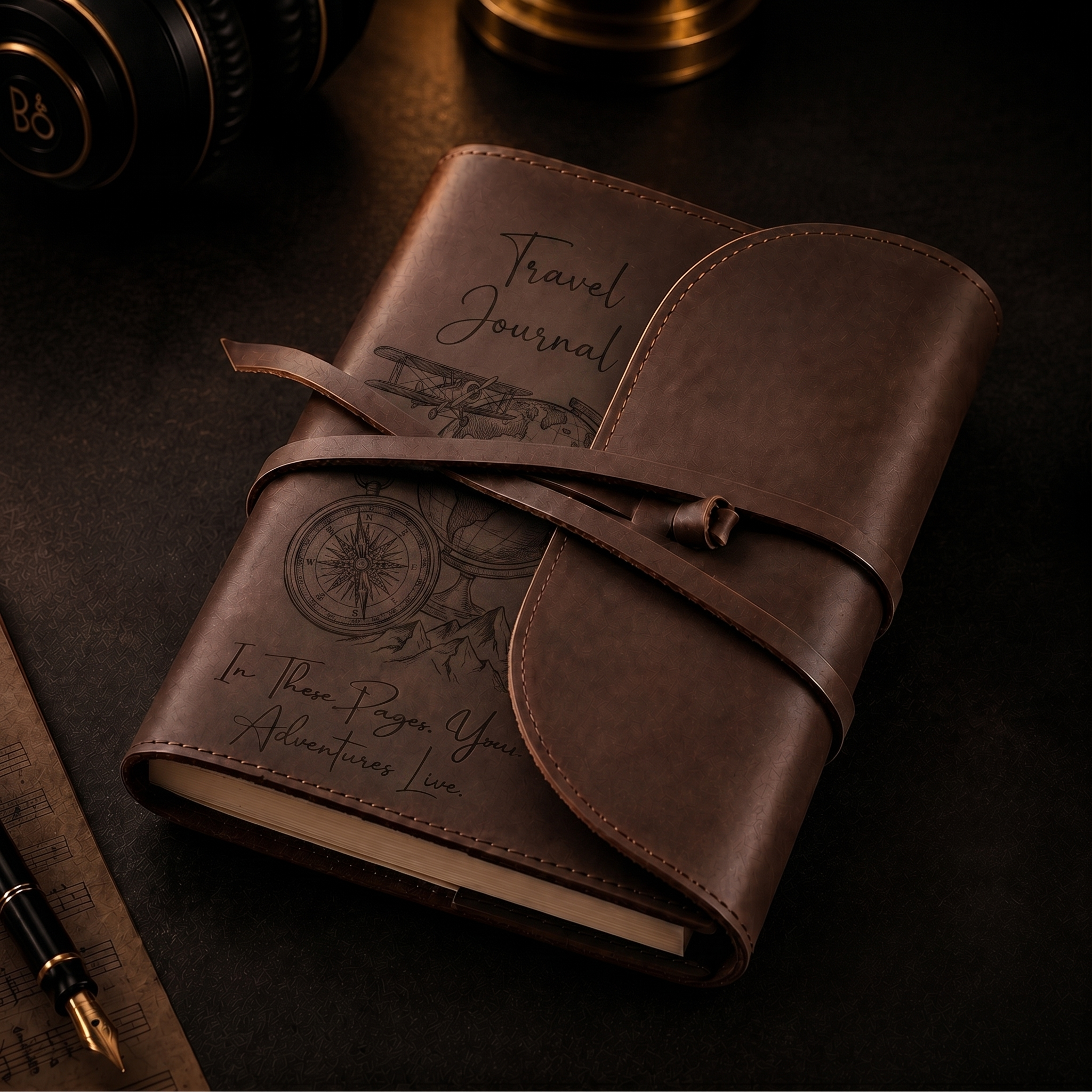 Personalised Travel Journal – Refillable Leather Notebook