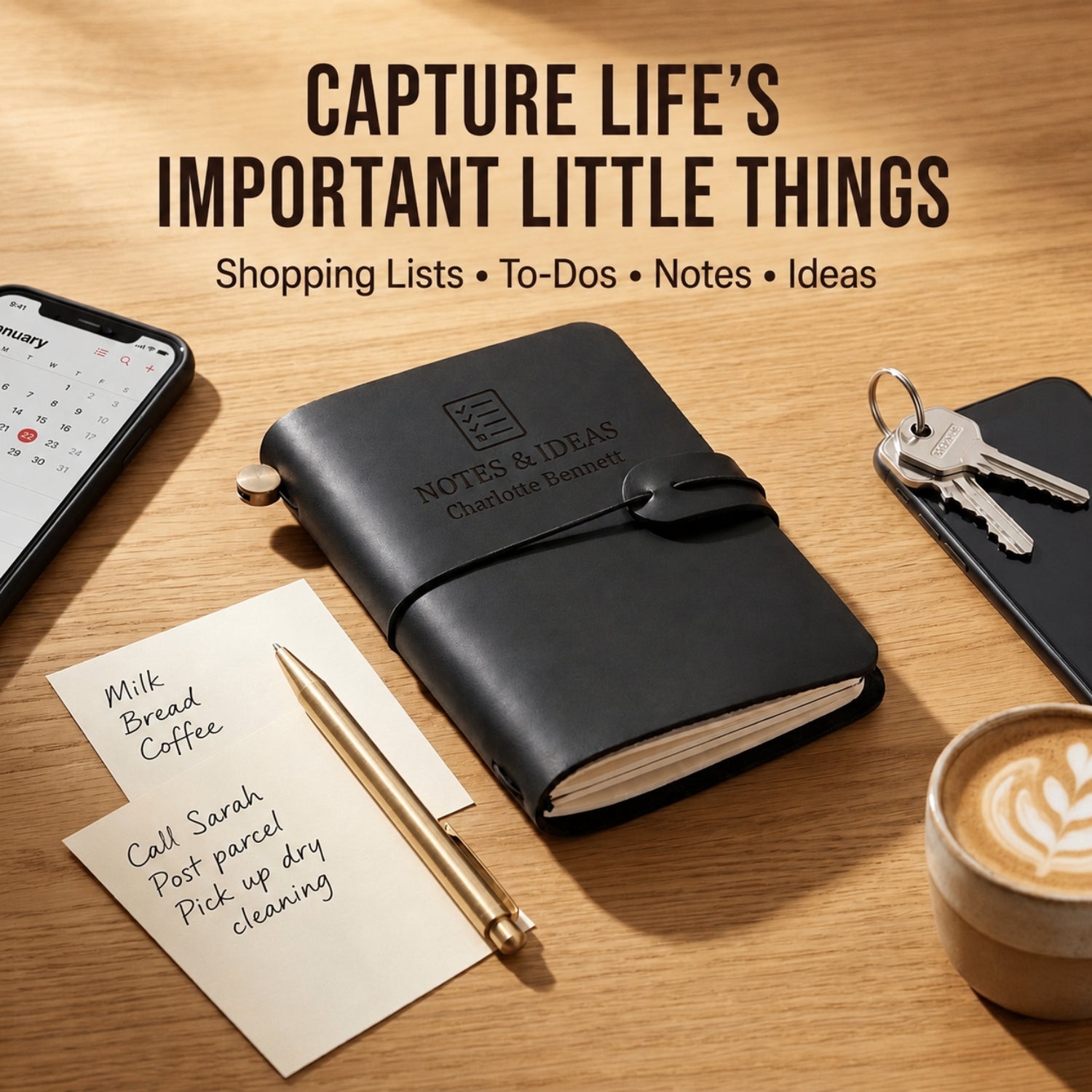 Personalised Leather Pocket Journal – Refillable Mini Notebook