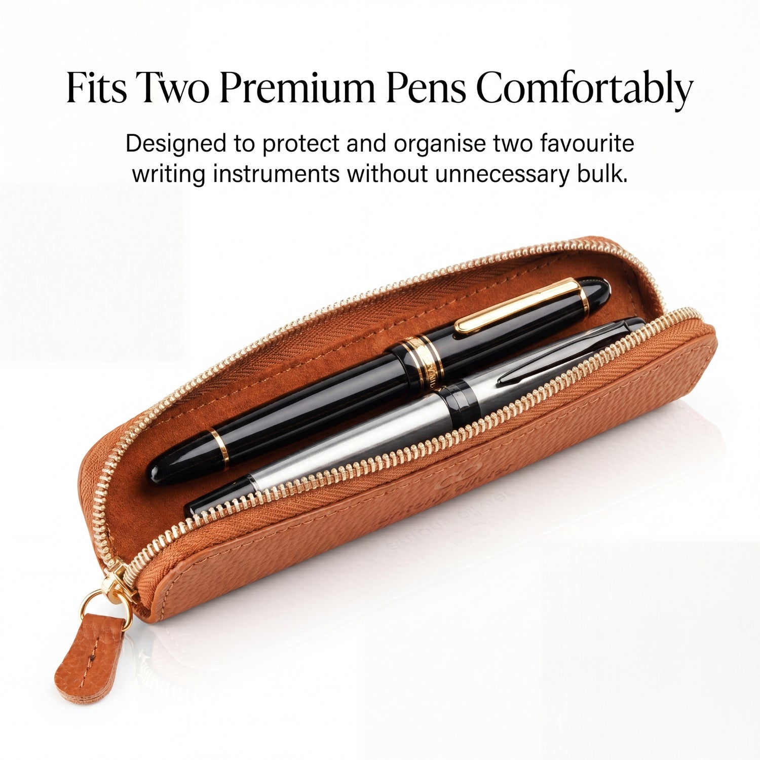 Personalised Mini Leather Pencil Case – Compact Pen Pouch