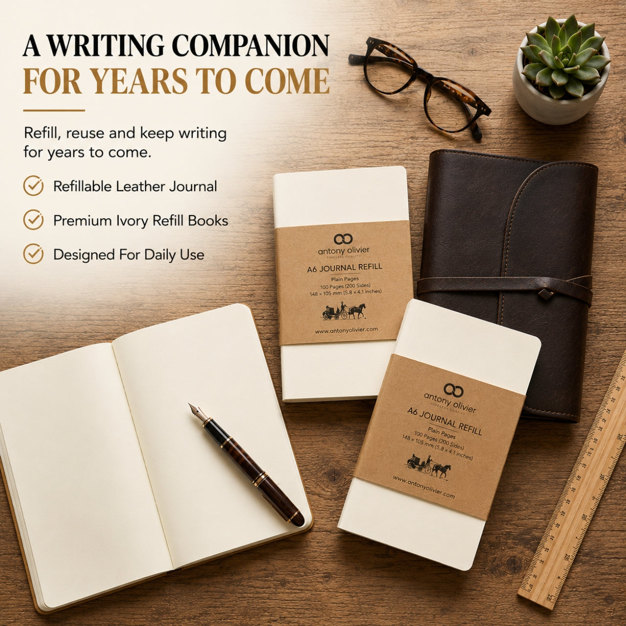A6 Journal Refills – Plain Paper Pack