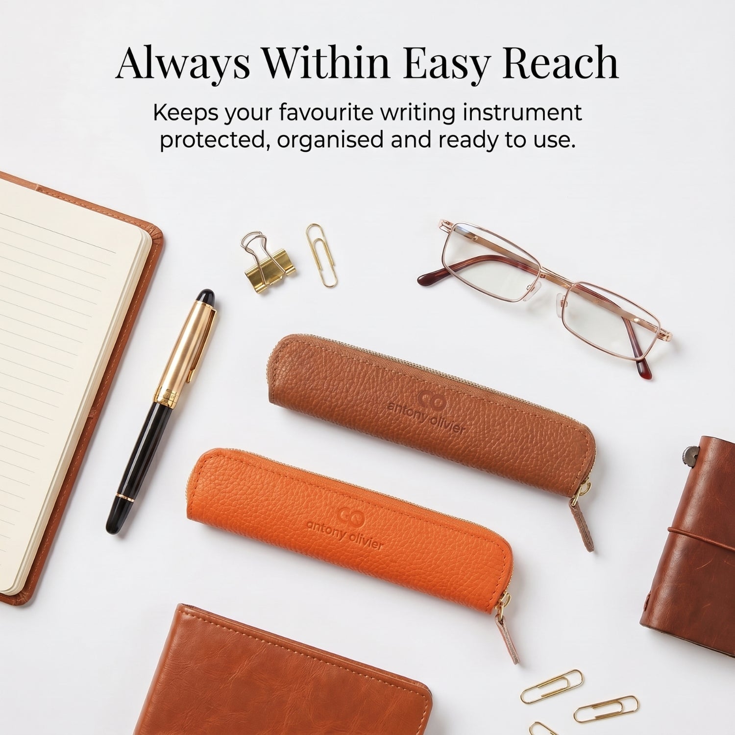 Personalised Mini Leather Pencil Case – Compact Pen Pouch