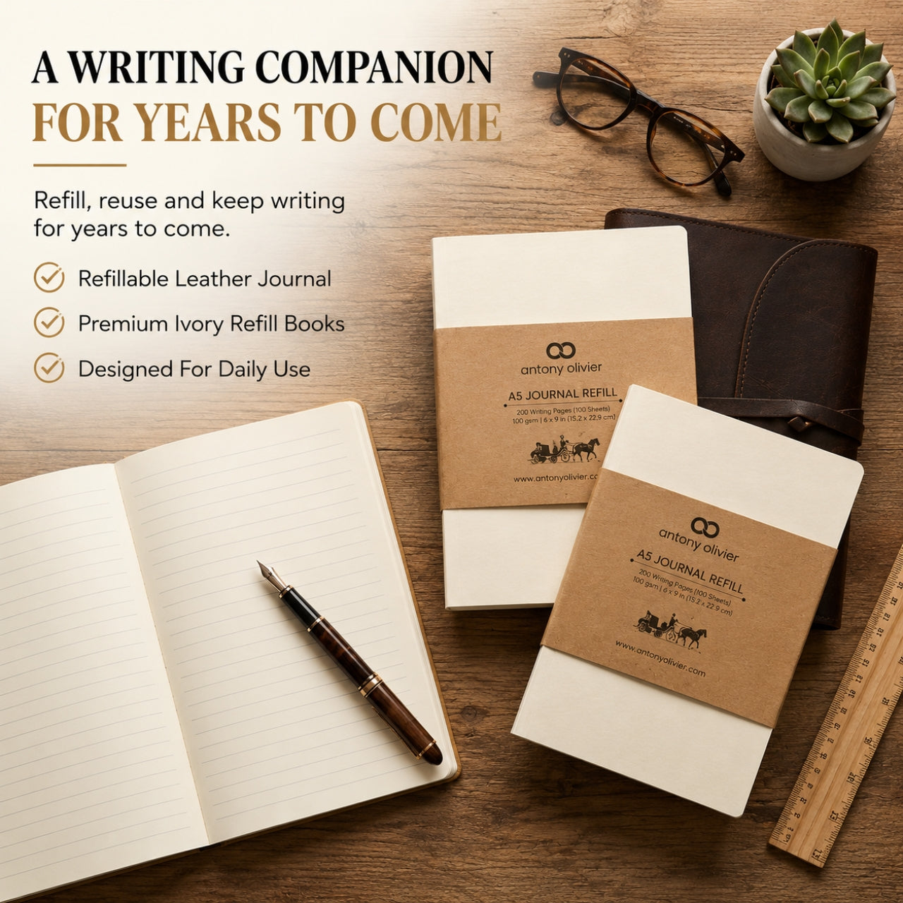 A5 Journal Refills – Plain Paper Pack