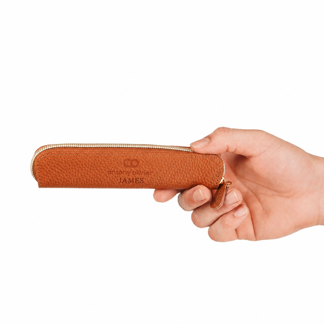 Personalised Mini Leather Pencil Case – Compact Pen Pouch