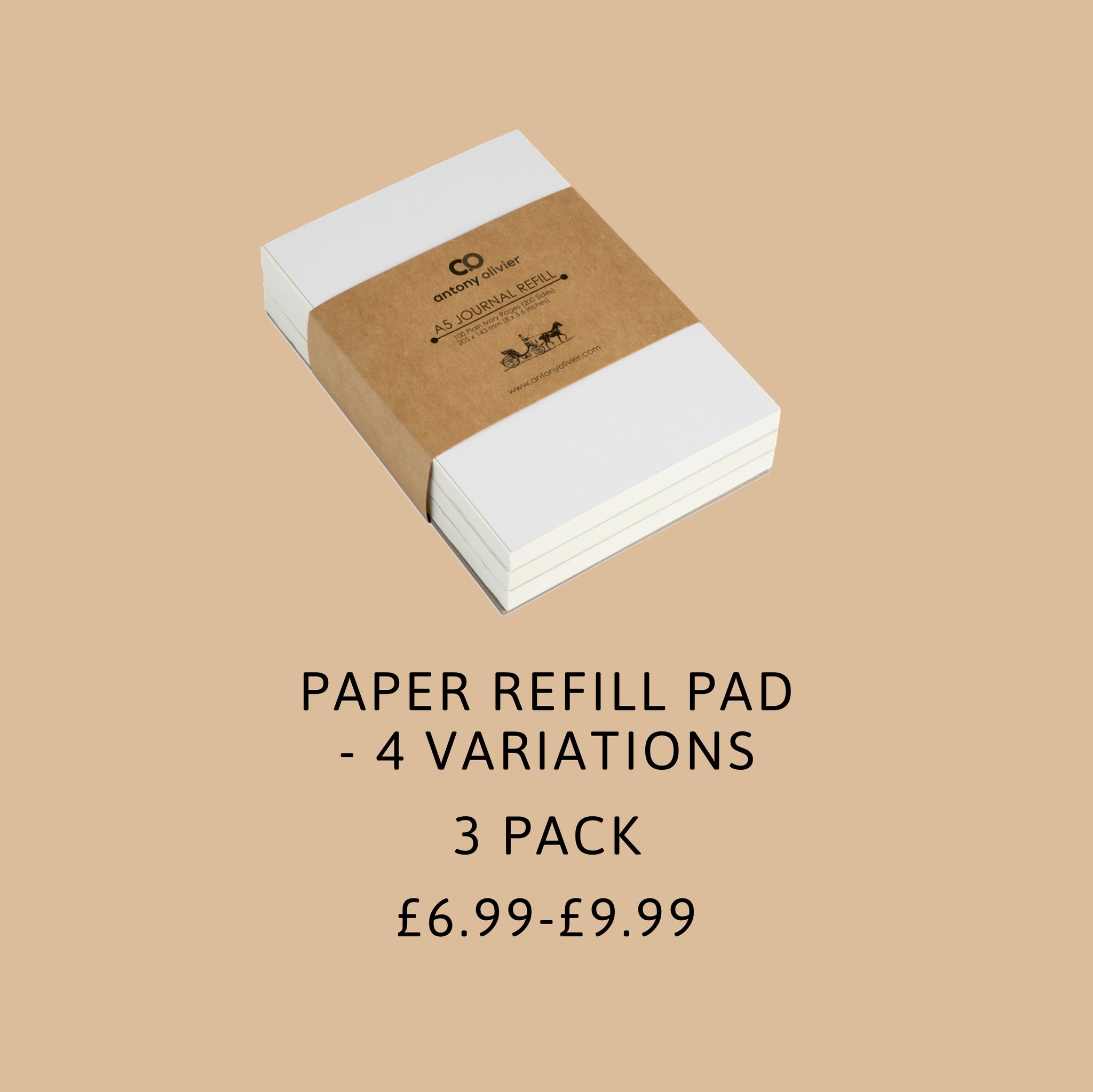 A5 Plain Paper Refill 2-Pack - AntonyOlivier